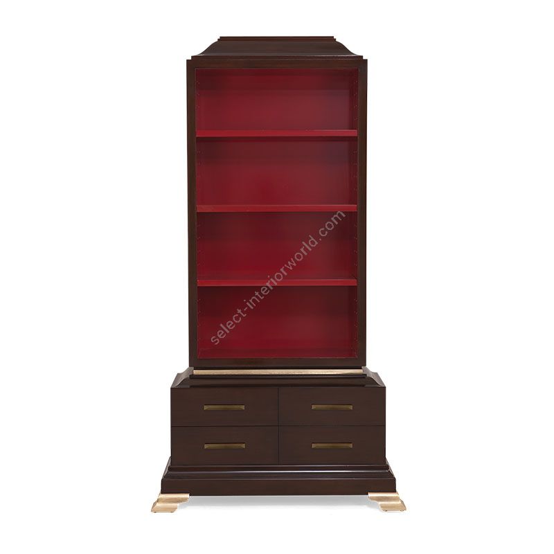 Coco / 21st C. Gold / Valentino Red (Brass Handles) (optional extra) finish, Without glass fronted model