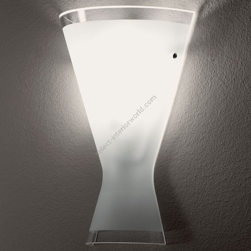 Wall lamp / Frosted with clear edge glass