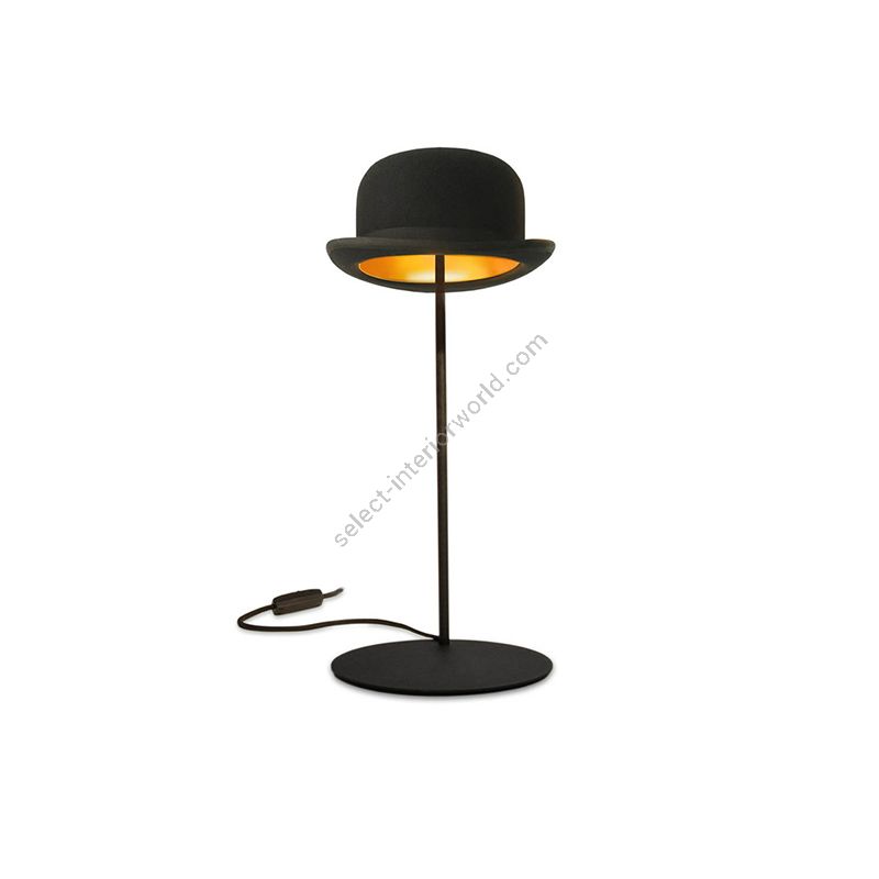 Table lamp / Steel base with Wool felt hat and Aluminium lining
