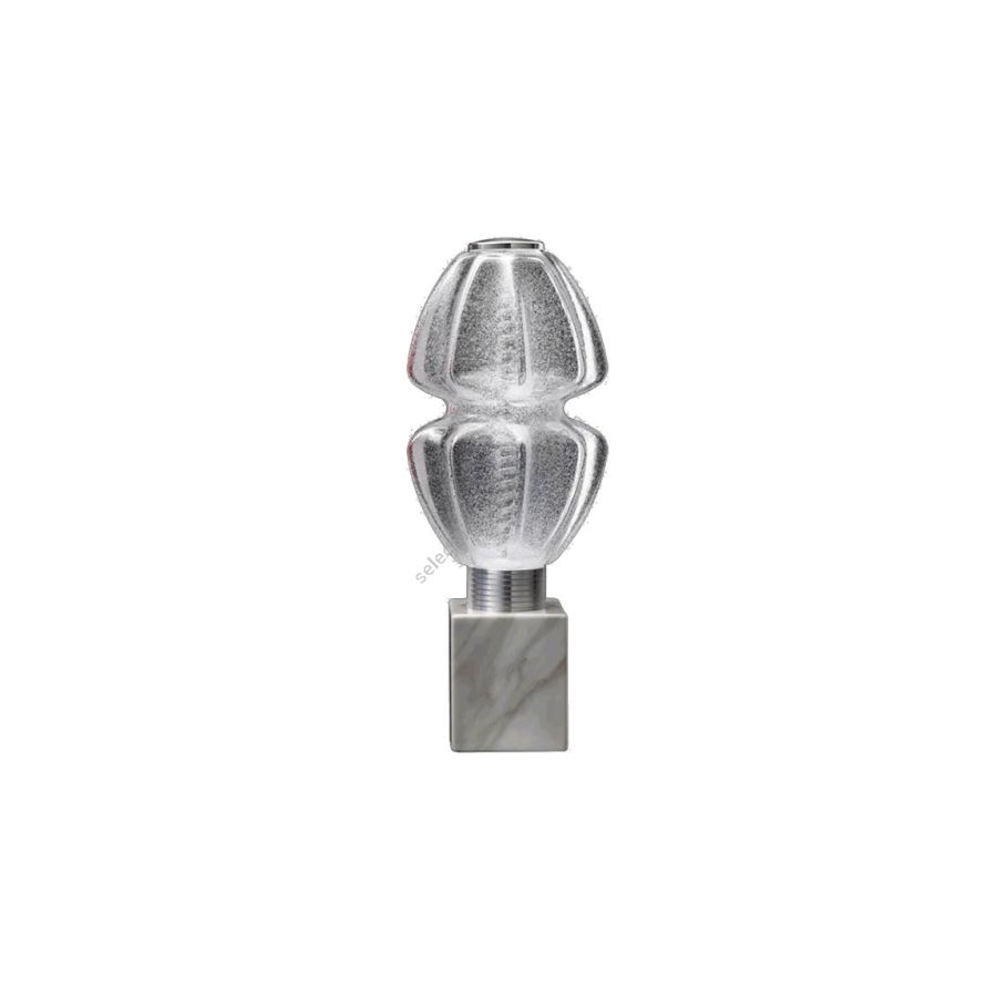 Table led lamp / White marble base / Diamond glass diffuser