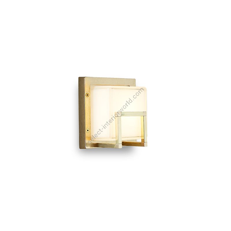 Outdoor wall lamp / Natural brass finish / Opal glass