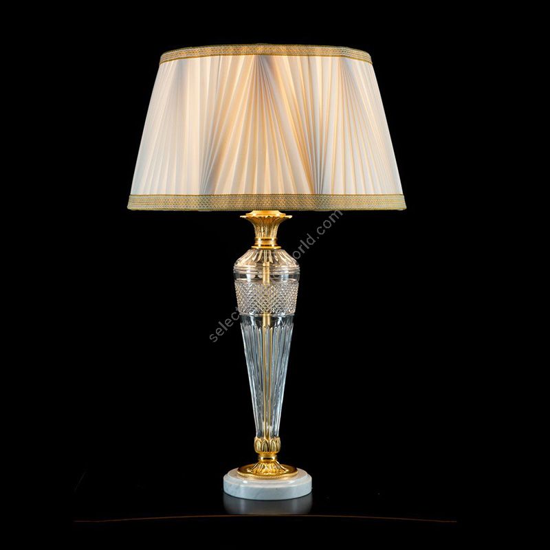 Antique Gold Plated finish / Beige Pleated lamp shade