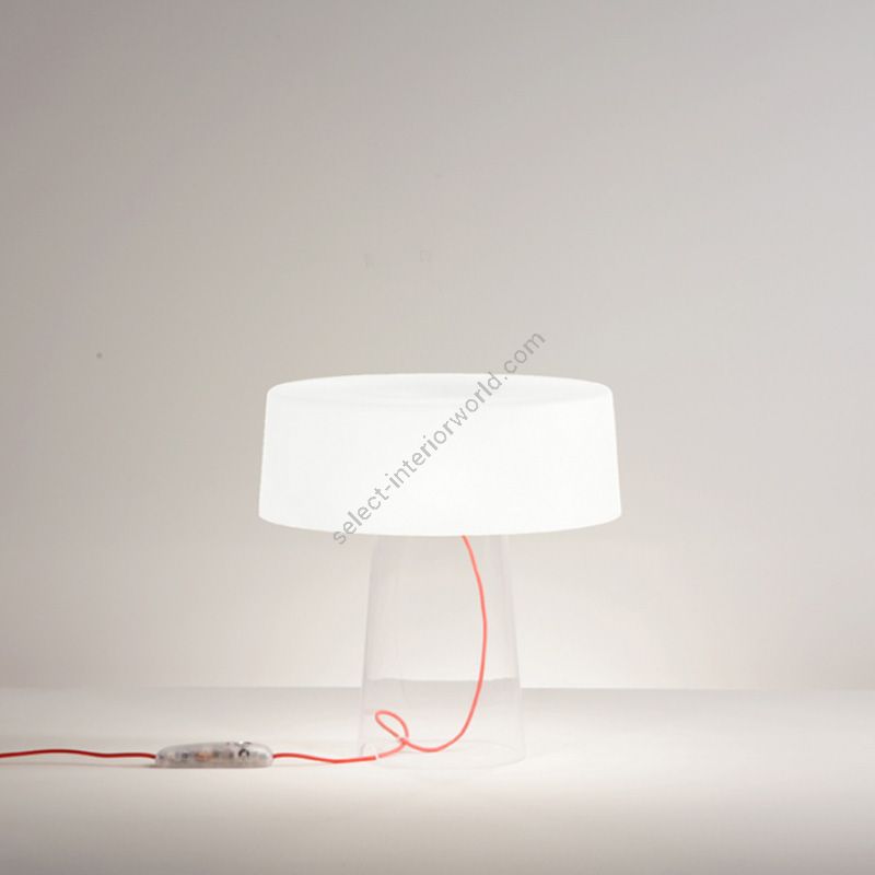 Opal white lampshade / Red cable