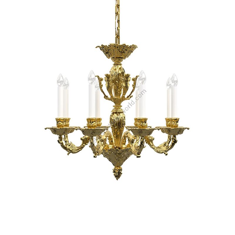 Polished Brass Finish / Without Lamp Shades / 8 lights (cm.: H 71 x W 75 / inch.: H 27.9" x W 29.5")