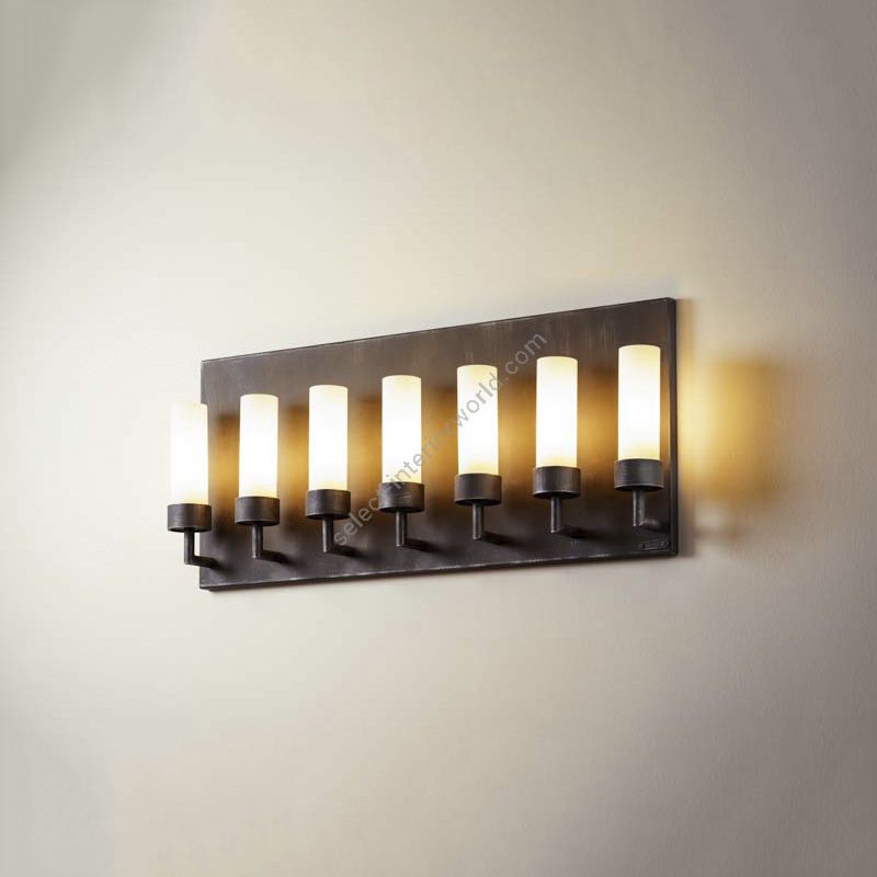 Wall lamp / Iron nature finish / Opal frosted glass