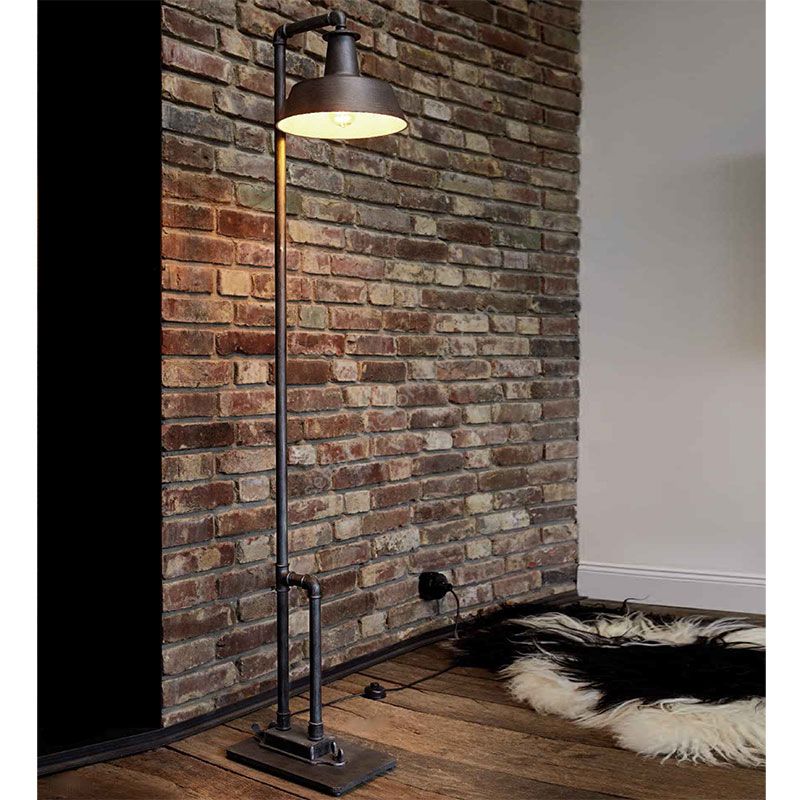 Floor lamp, Industrial style, made of hard steel, Iron nature finish