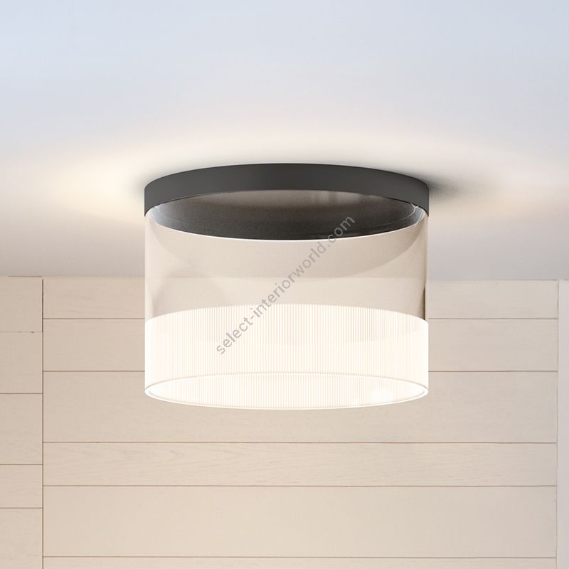 Ceiling led lamp / Graphite finish / cm.: 28 x 40 x 40