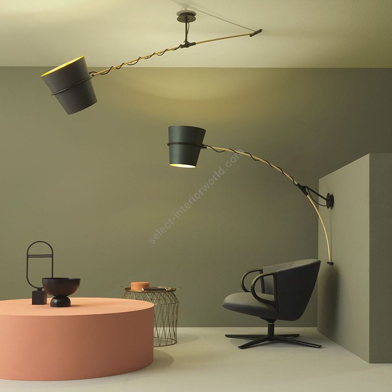 Ceiling lamp / Basalt Grey outside color / Gold Leaf inside color
