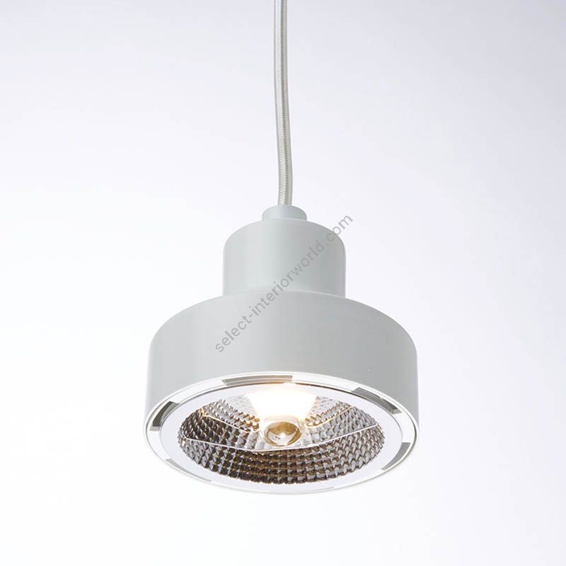 Suspension small lamp / Pure white finish / White rayon cable