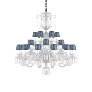 Preciosa / Exquisite Chandelier, 24 Lights Frosted Crystal Glass / Rudolf L, XL