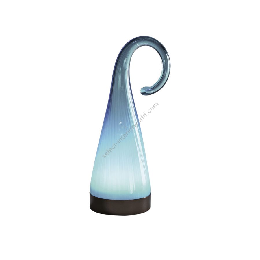 Cordless table lamp / Aquamarine glass