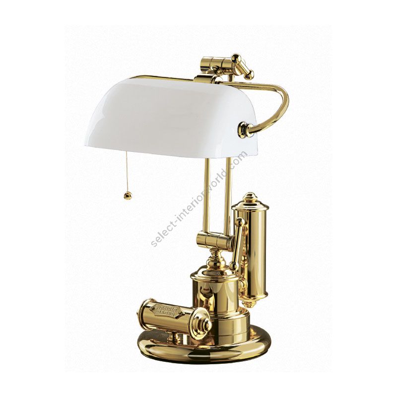 Banker-Lampe: Klassische Banker Tischlampe aus Messing