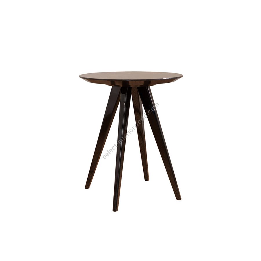Beistelltisch / Tischplatte makassar ebony veneer, Strahl entsorgt / Endfertigung (Beine) schwarz glänzend