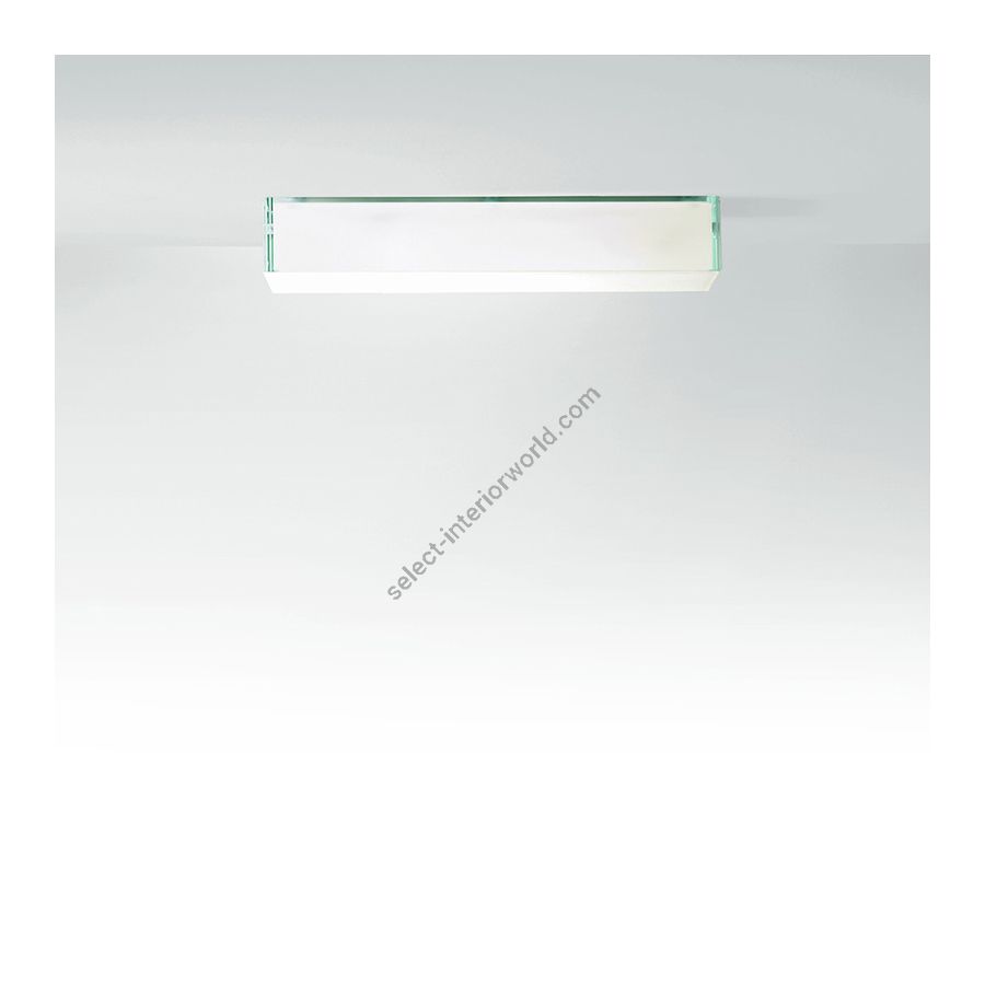 Opal white glass / cm.: 9.5 x 54 x 13.5 / inch.: 3.74" x 21.26" x 5.31"
