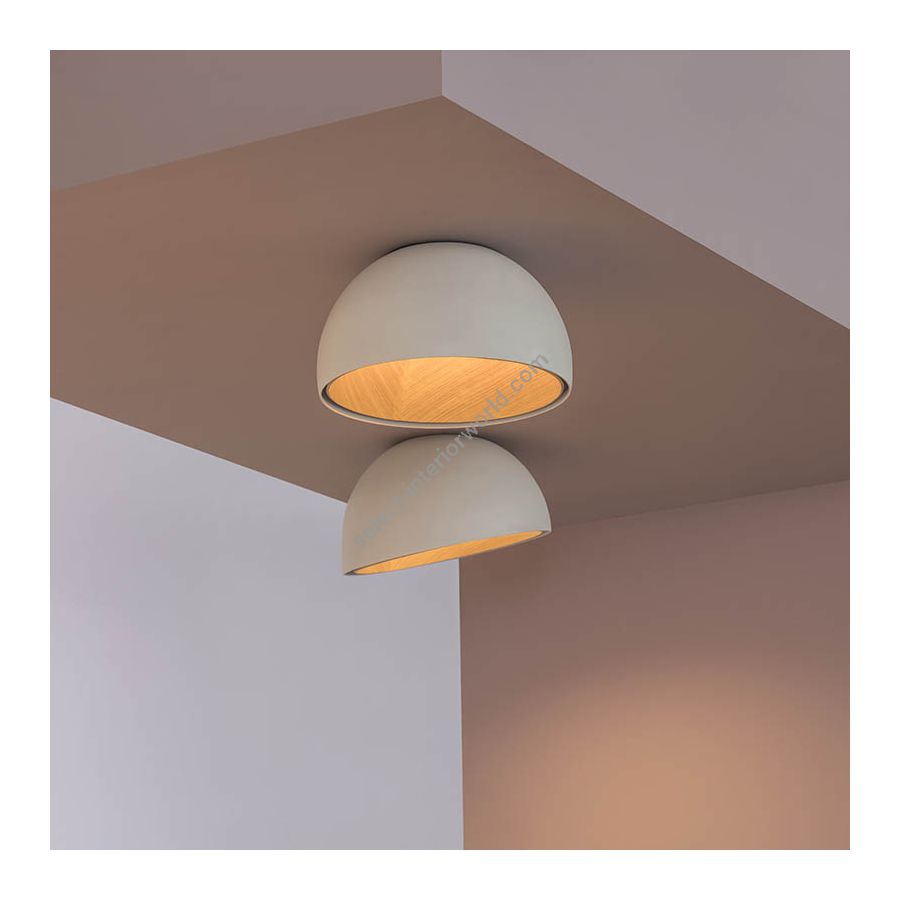 Flush mount led lamp / Cream finish / cm.: 38 x 70 x 70 