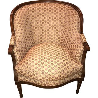 Armchair by BAKER with high quality fabric and wood, handmade in USA