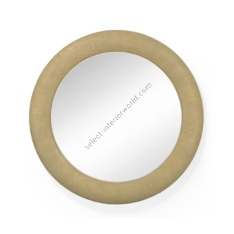Jonathan Charles / Cream Faux Shagreen Circular Large Mirror