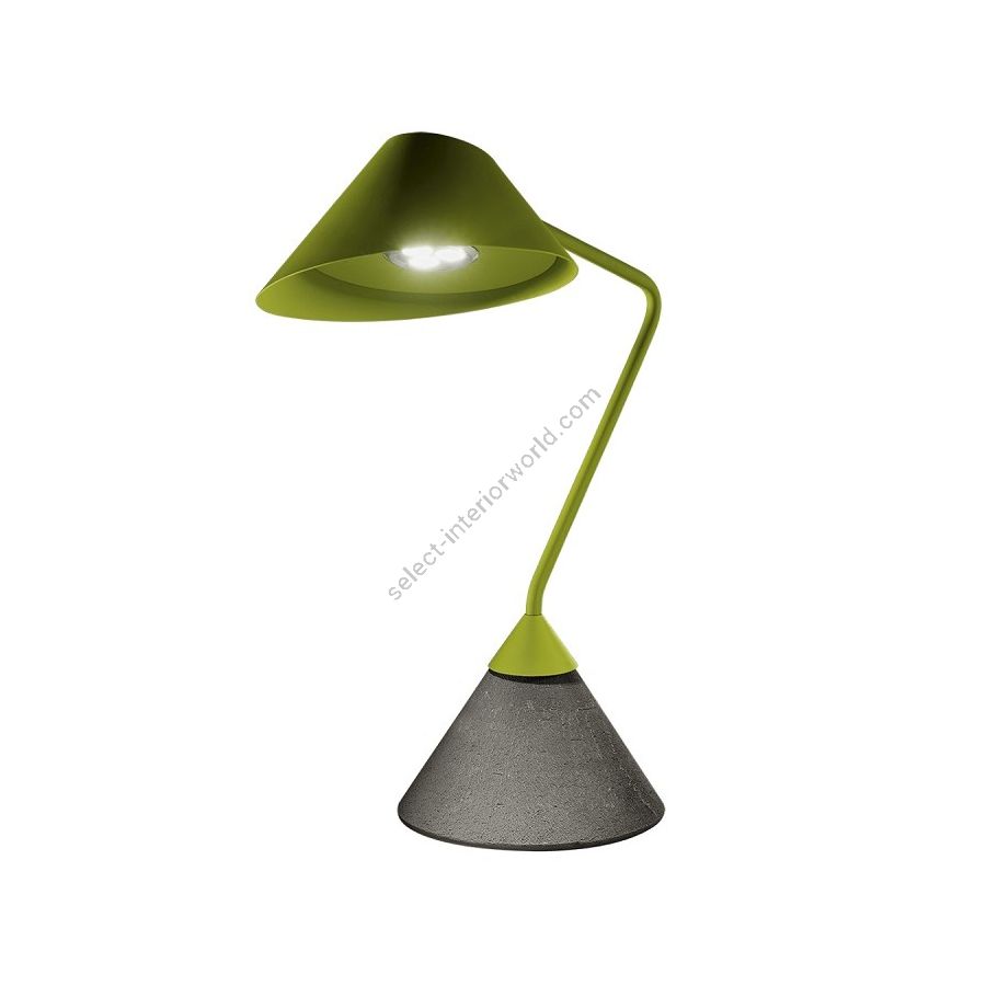 Table lamp / Acid Green finish / Concrete, Metal materials
